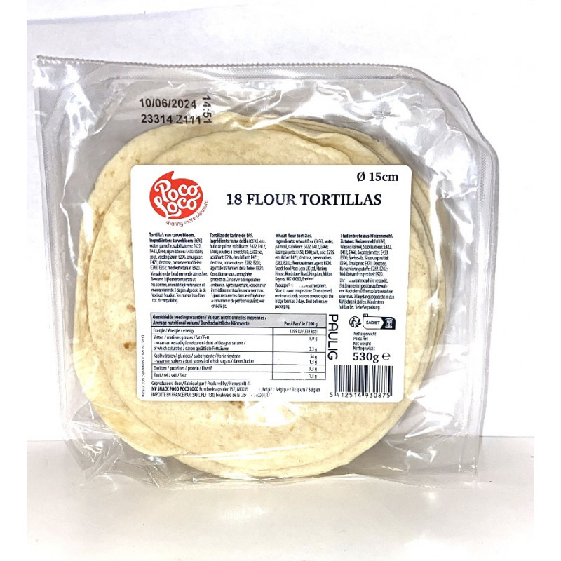 18 Flour Tortillas Poco Loco 530g - Tortillas &amp; Mehl - Feinkost Latino Ventura