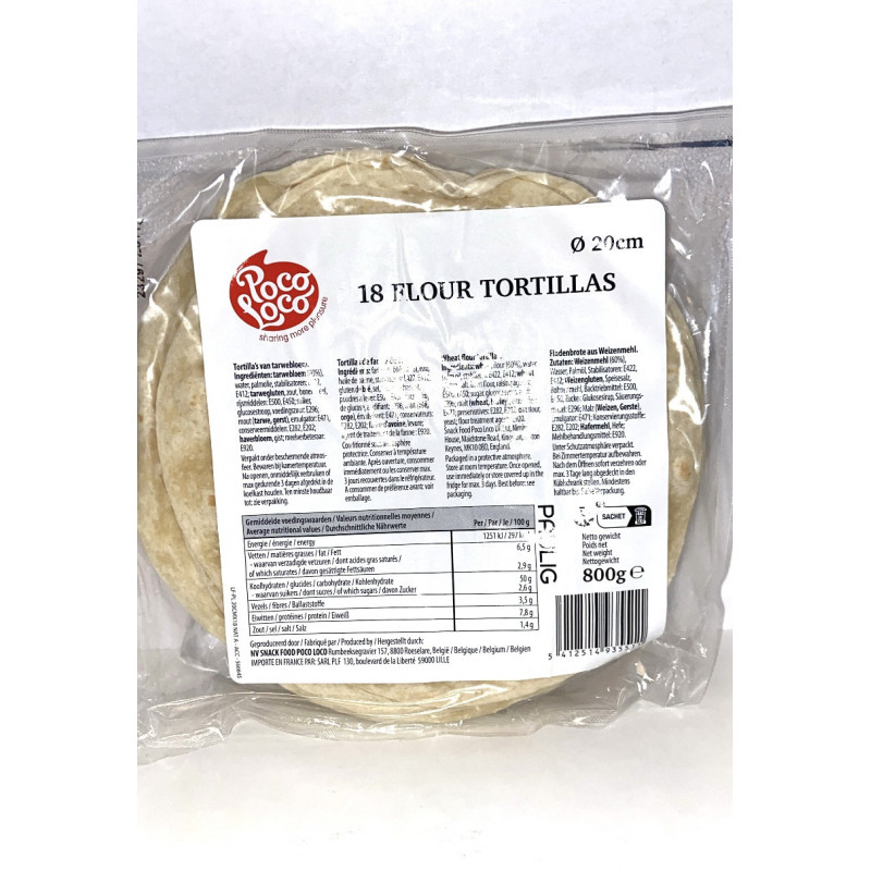18 Flour Tortillas Poco Loco 800g - Tortillas &amp; Mehl - Feinkost Latino Ventura