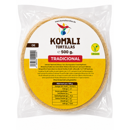 Tortilla Tradicional 500g Komali | Feinkost Latino Ventura