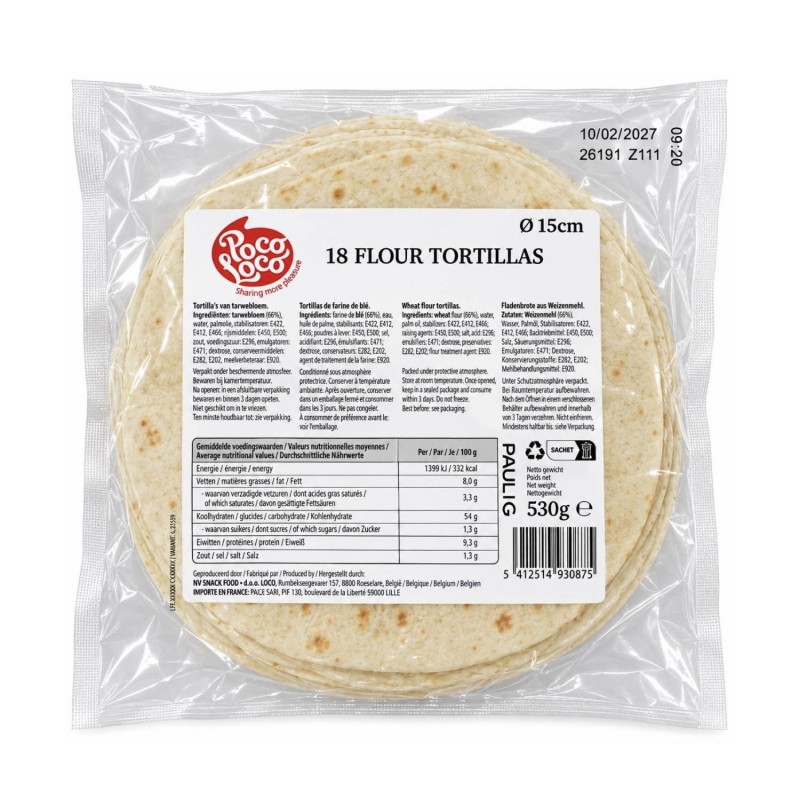 18 Flour Tortillas Poco Loco 530g | Feinkost Latino Ventura