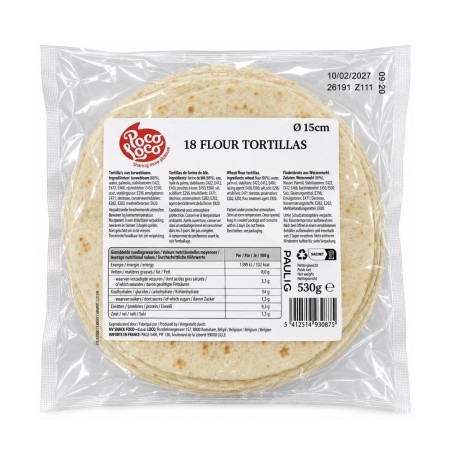 18 Flour Tortillas Poco Loco 530g | Feinkost Latino Ventura