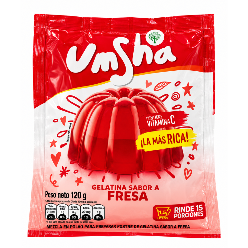 Gelatina sabor Fresa Umsha 120g