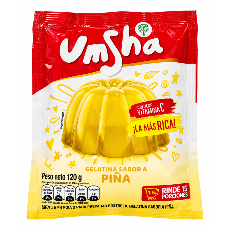 Gelatina sabor Piña Umsha 120g