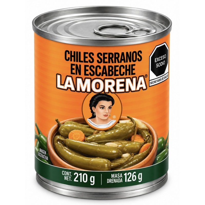 Chiles Serranos 210g La Morena | Feinkost Latino Ventura