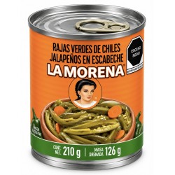 Rajas Verdes Jalapeños en escabeche 210g La Morena