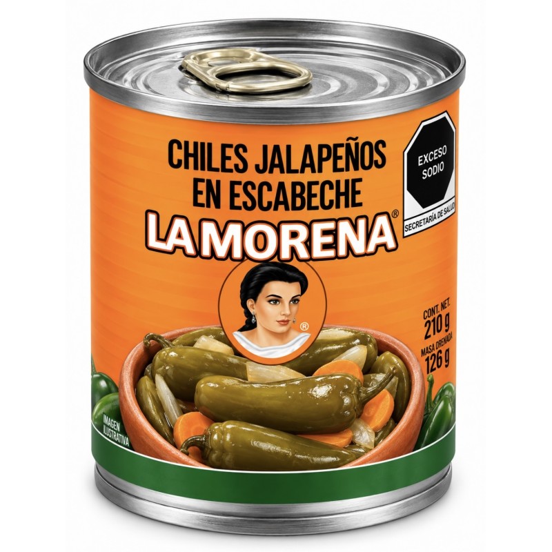 Chiles Jalapenos en escabeche La morena 210g