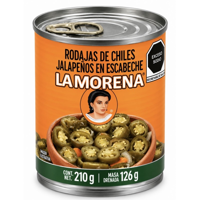 Rodajas de chiles jalapenos en escabeche La morena 210g