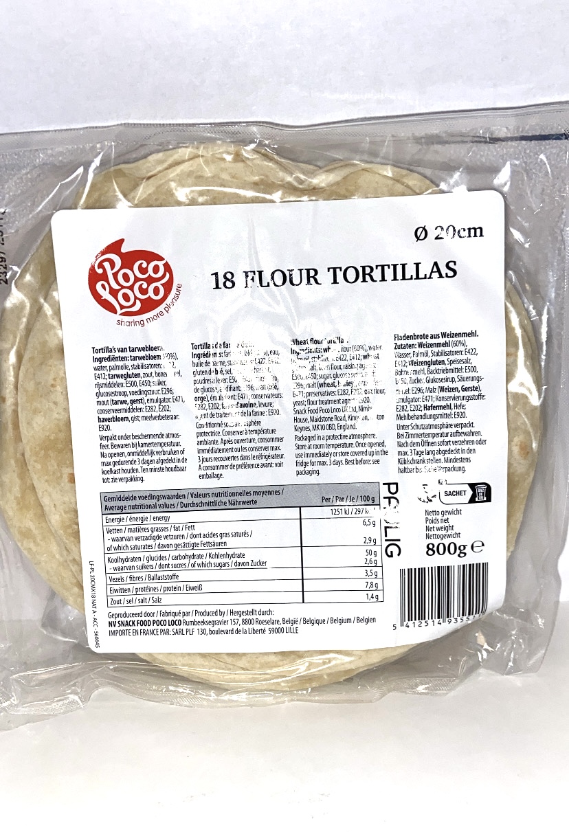 18 Flour Tortillas Poco Loco 800g
