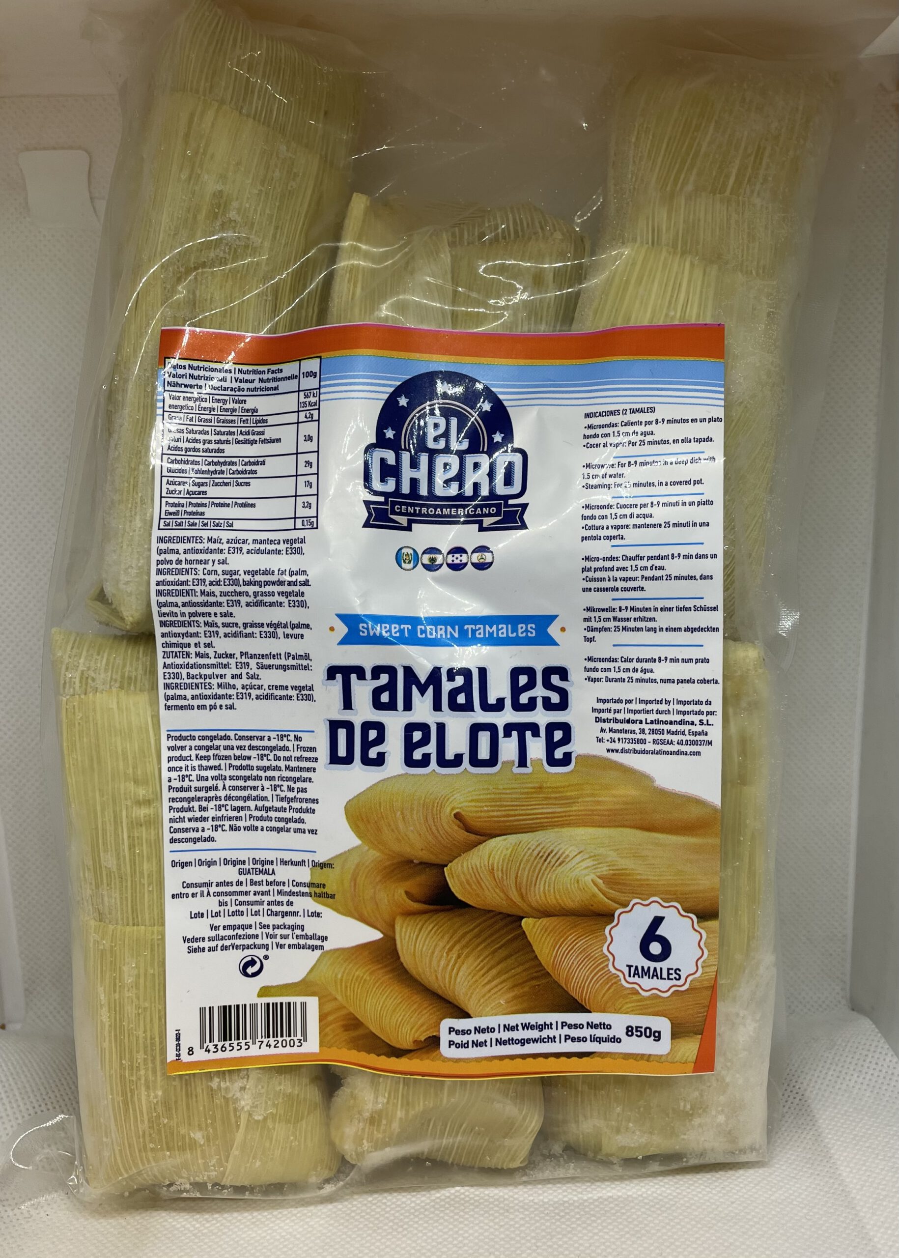 Tamales de Elote El Chero 850g (TK-Ware)