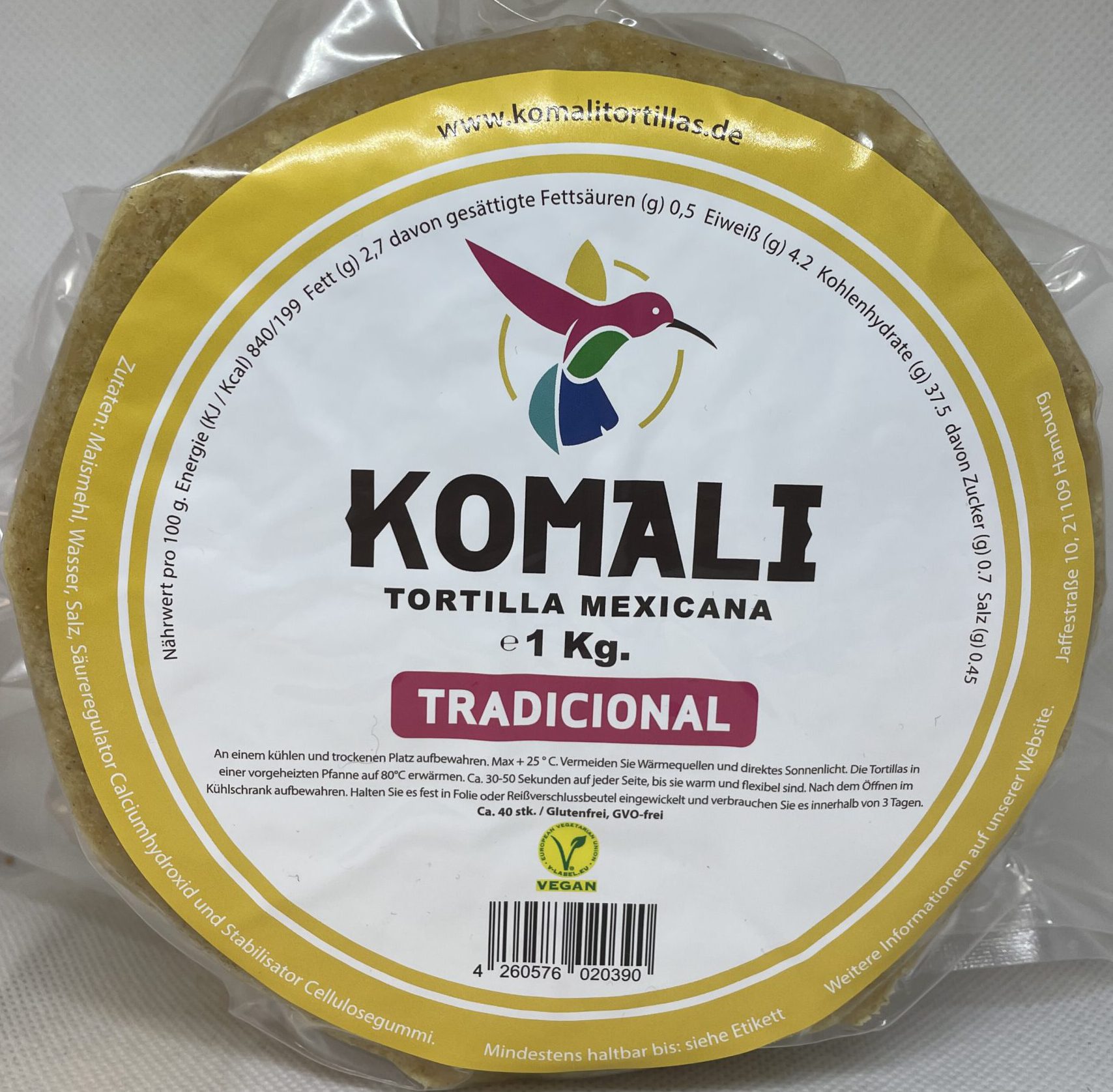 Tortilla Mexicana Tradicional 1kg Komali